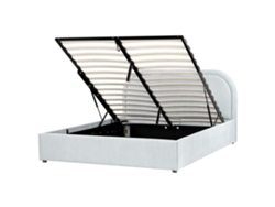 Cama Matrimonial Beliani Quillien De Poliéster Azul 140x200