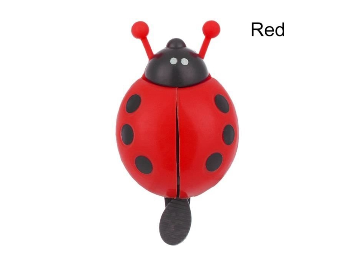 Timbre de bicicleta de plástico de mariquita roja para niños y niñas, accesorio de ciclismo, guía, anillo de alarma