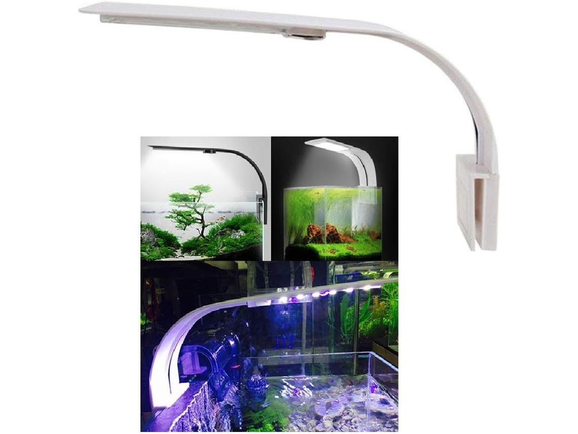Lámpara Para Acuario – Dispositivo De Iluminación Led (blanco Y Azul) Con Soporte De Clip (para Acuarios De 23 A 50 Cm)