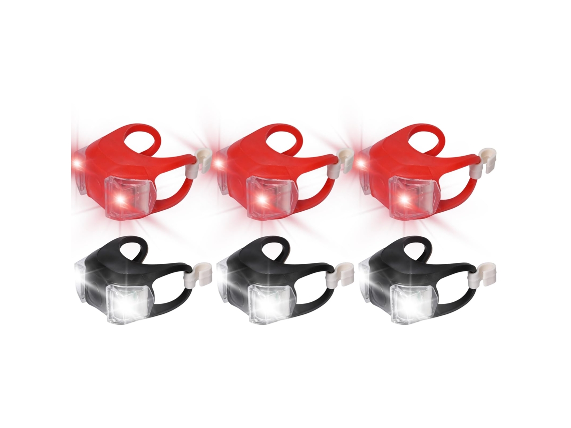 Luz De Seguridad Led, Paquete De 6 Luces De Silicona Para Bicicleta Con Clip, Luz Trasera Para Bicicleta, Cochecito, Scooter, Luz Led Para C