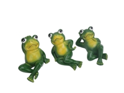 3 estatuas de ranas de resina sintética estilo americano para decoración de jardín y patio (sin marca)