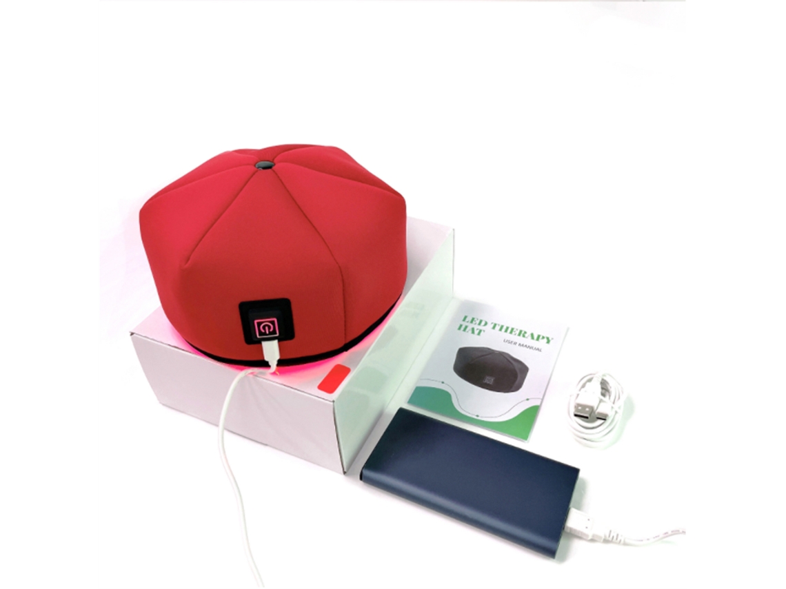(rojo) Gorro Capilar Unisex Con Led Rojo Para El Cuidado Del Cabello.
