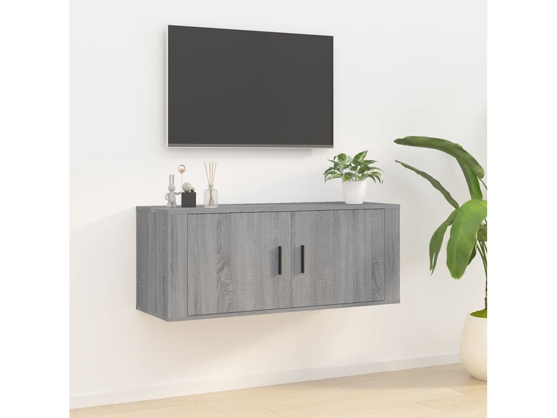 Estantería/Mueble de TV de Pared 100X34,5X40 Cm Gris Sonoma