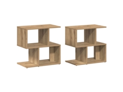 Maison Exclusive - Mesitas De Noche 2 Uds Madera Ingeniería Roble 50x30x51,5 Cm