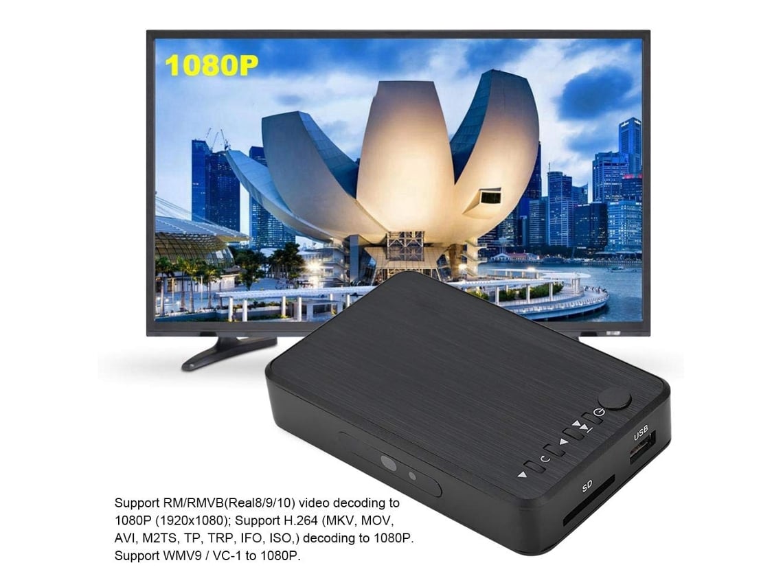 Reproductor multimedia, 1080P HD HDMI Audio Video Reproductor