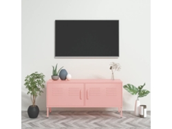 Mueble de TV de acero 105x35x50 cm rosa DKD HOME DECOR