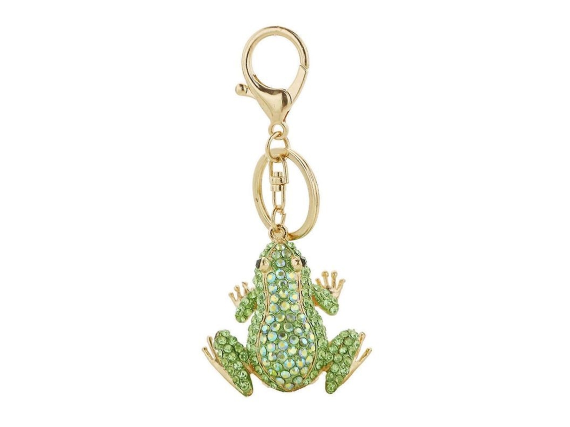 2026-llavero Colgante Rana Con Piedras Strass Brillantes Para Claves Mochila Bolsa Charm De Aleación