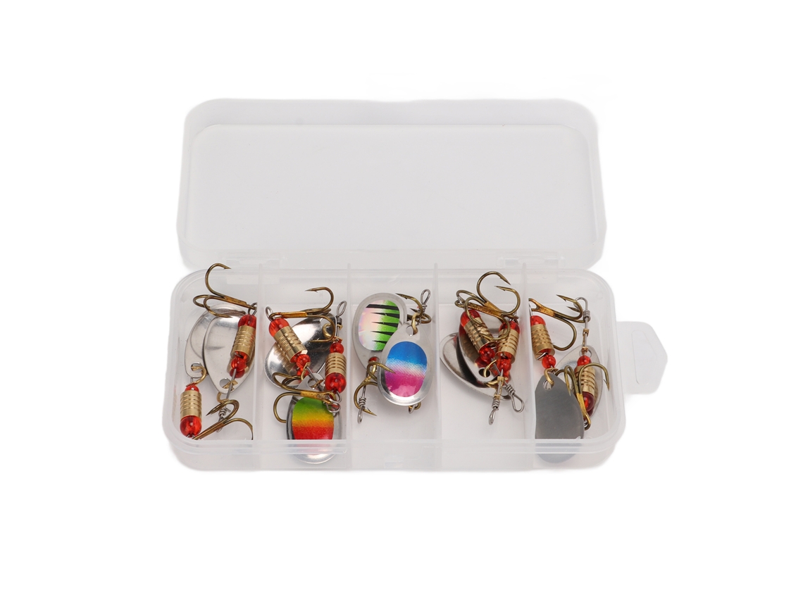 Isca De Pesca Spinner Metal Con Gancho Triplo 10 Piezas
