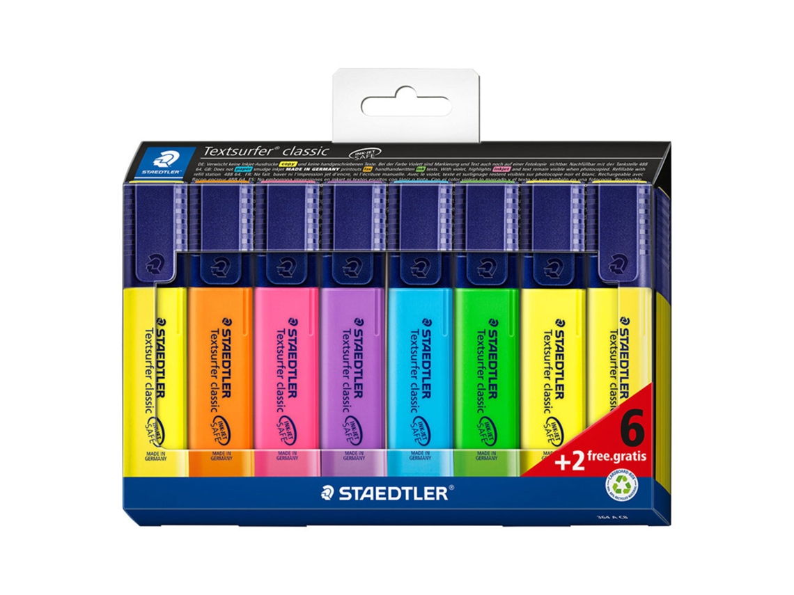 Rotuladores fluorescentes Textsurfer Classic, punta biselada de 1, 5 mm, surtidos, toma 8 y paga 6 Staedtler