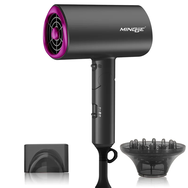 Secador De Pelo Plegable (gris Estrellado) De 1800 W, Con Luz Azul, Iones Negativos Y Funcionamiento Ultrasilencioso.