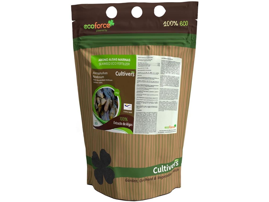 CULTIVERS Abono de Algas Marinas Ecológico 1 kg Fertilizante Orgánico polvo soluble. Extracto de algas 100% Ascophyllum nodosum