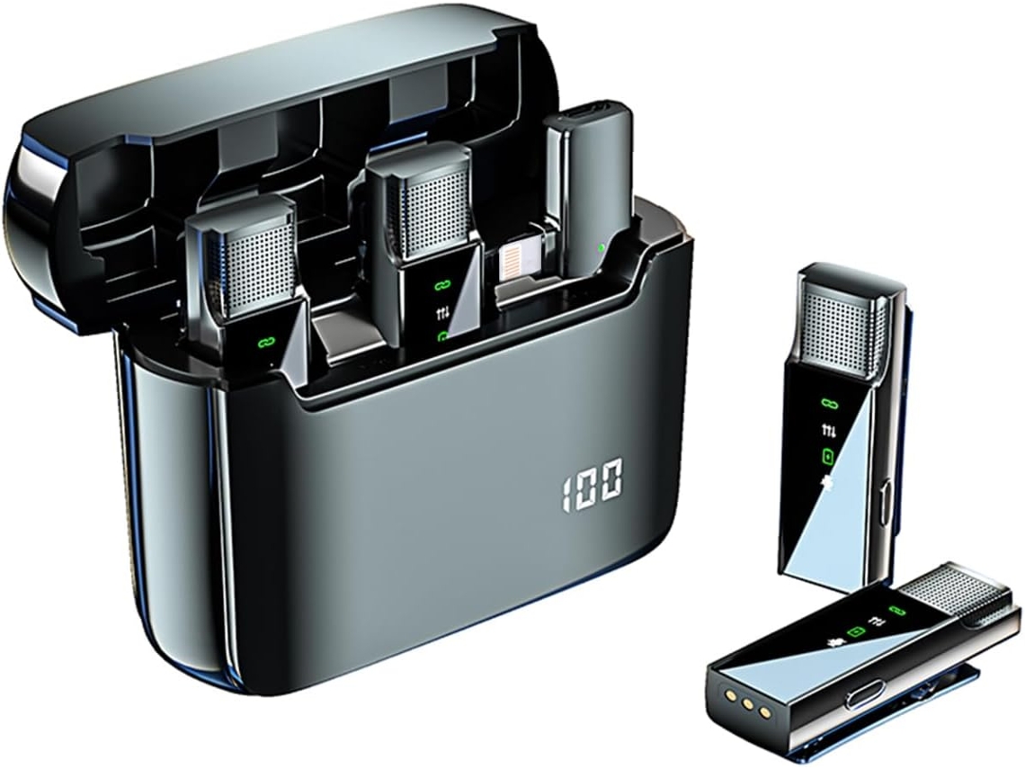 Micrófono De Solapa Con Reducción De Ruido Inalámbrica Inteligente Para Entrevistas En Vivo Y Vlogs Compatible Con Apple 7-14 CUICH