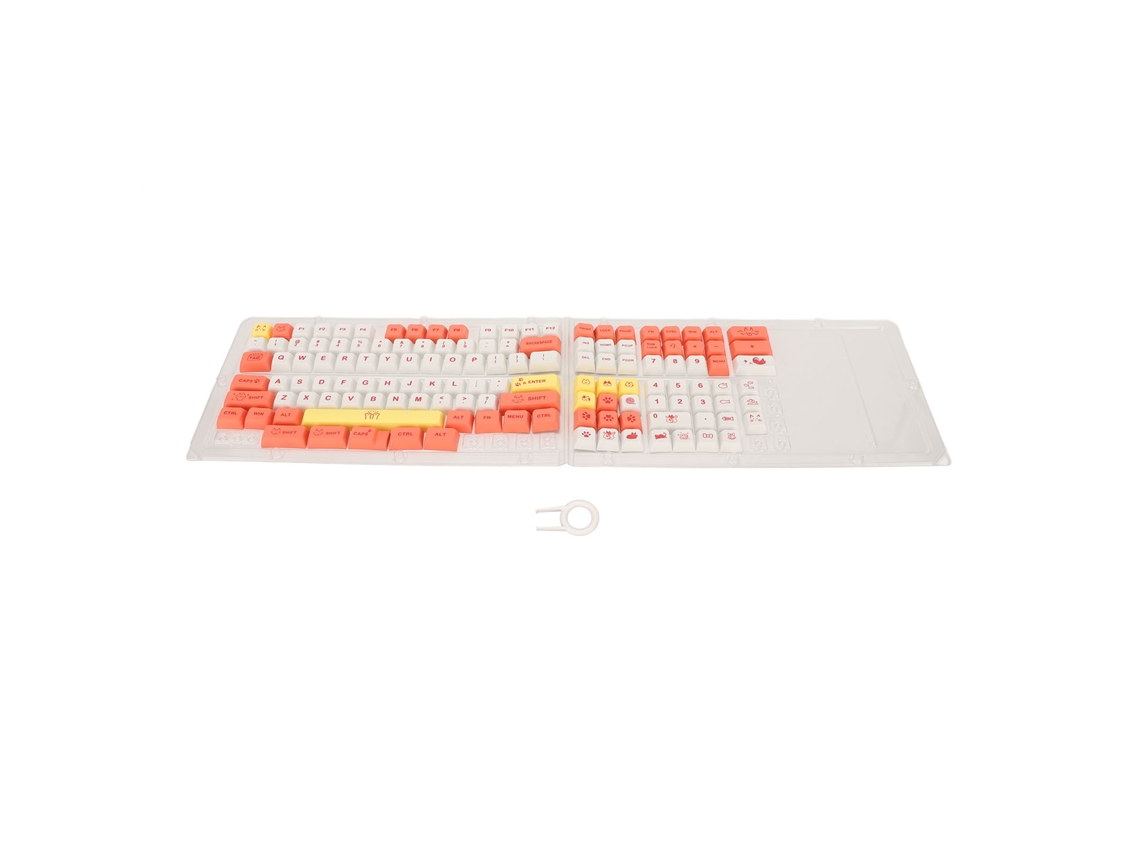 Teclas De Teclado Mecánico Pbt De 130 Teclas Con Sublimación De Tinta, Diseño Ergonómico, Color Rosa Gato.