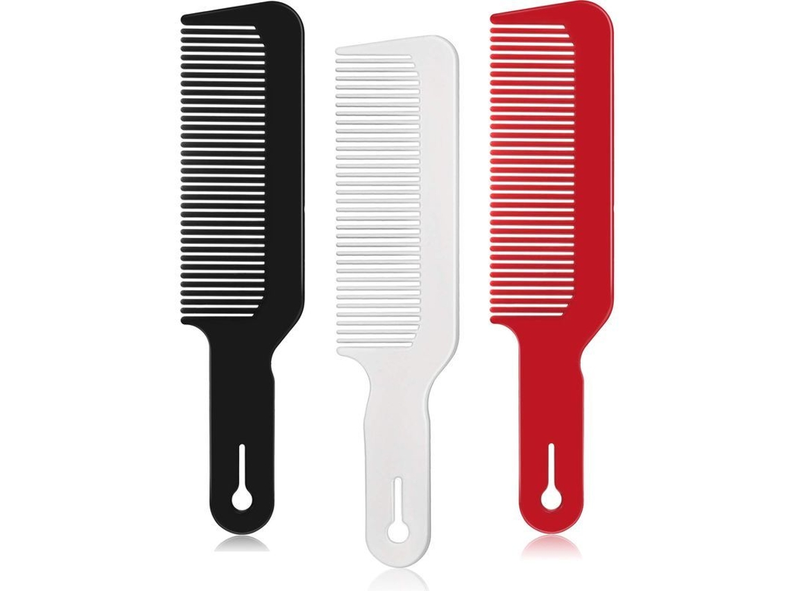 Juego De Peines De Afeitar Linjou De 3 Piezas, Peine Plano Para Cabello Negro, Blanco Y Rojo.