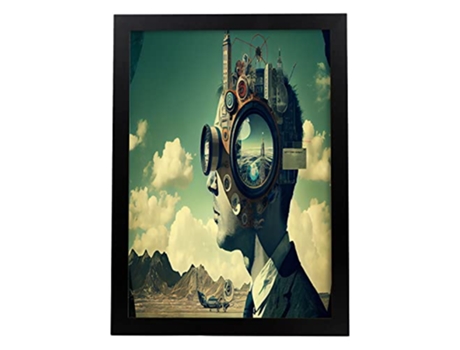NACNIC Poster Todo Lo Ve En Estilo Surrealismo Cinematográfico Ilustraciones Y Grabados De Historieta Abstracta Y Artística A3 Marcos Negros