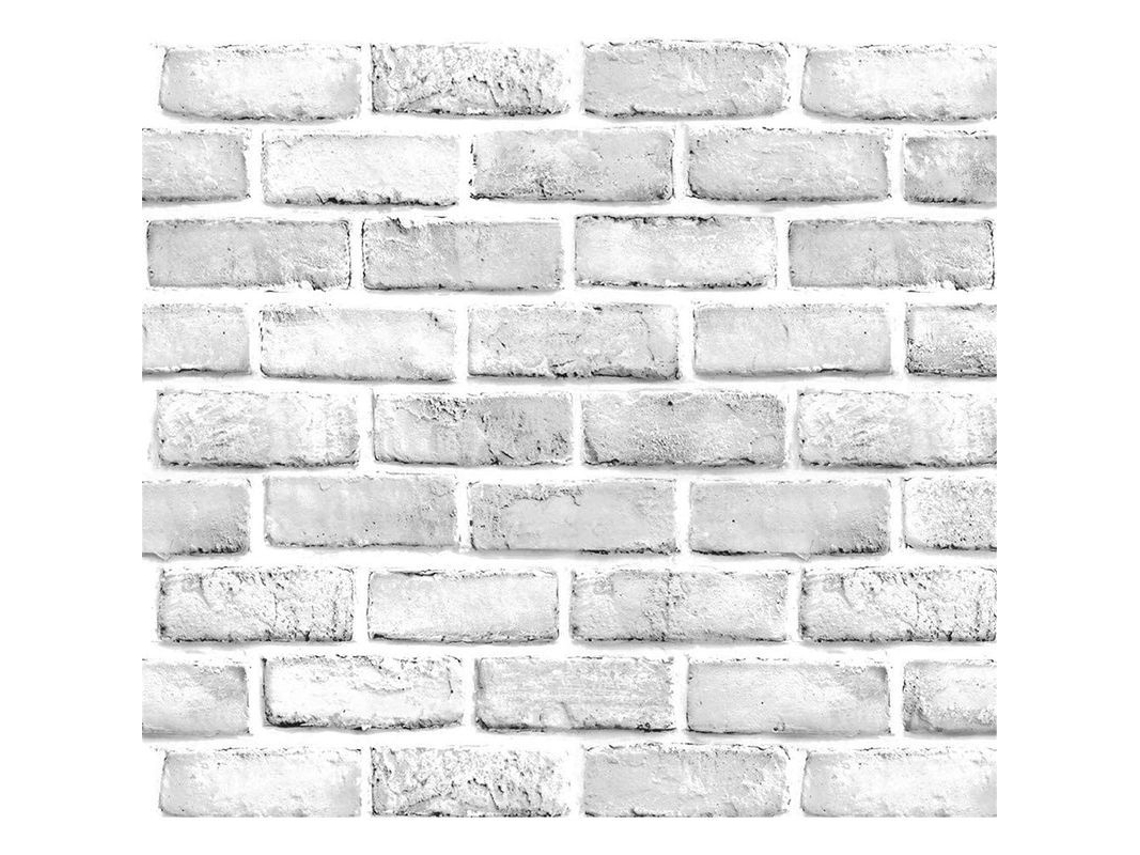 Papel Tapiz De Ladrillo Blanco Gris Autoadhesivo 18''x394'' Impermeable Decoración Hogar