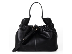 Bolso de mano para mujer, de piel con nódulos transversales, color negro (talla única)