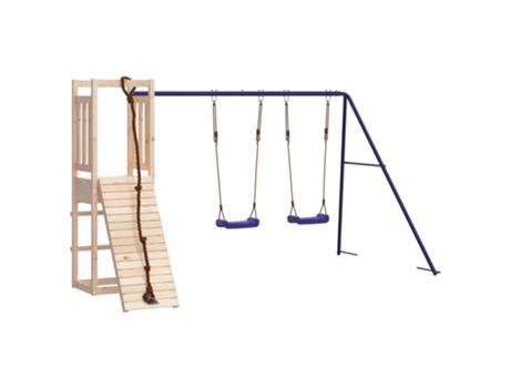 vidaXL Parque infantil de exterior madera maciza de pino