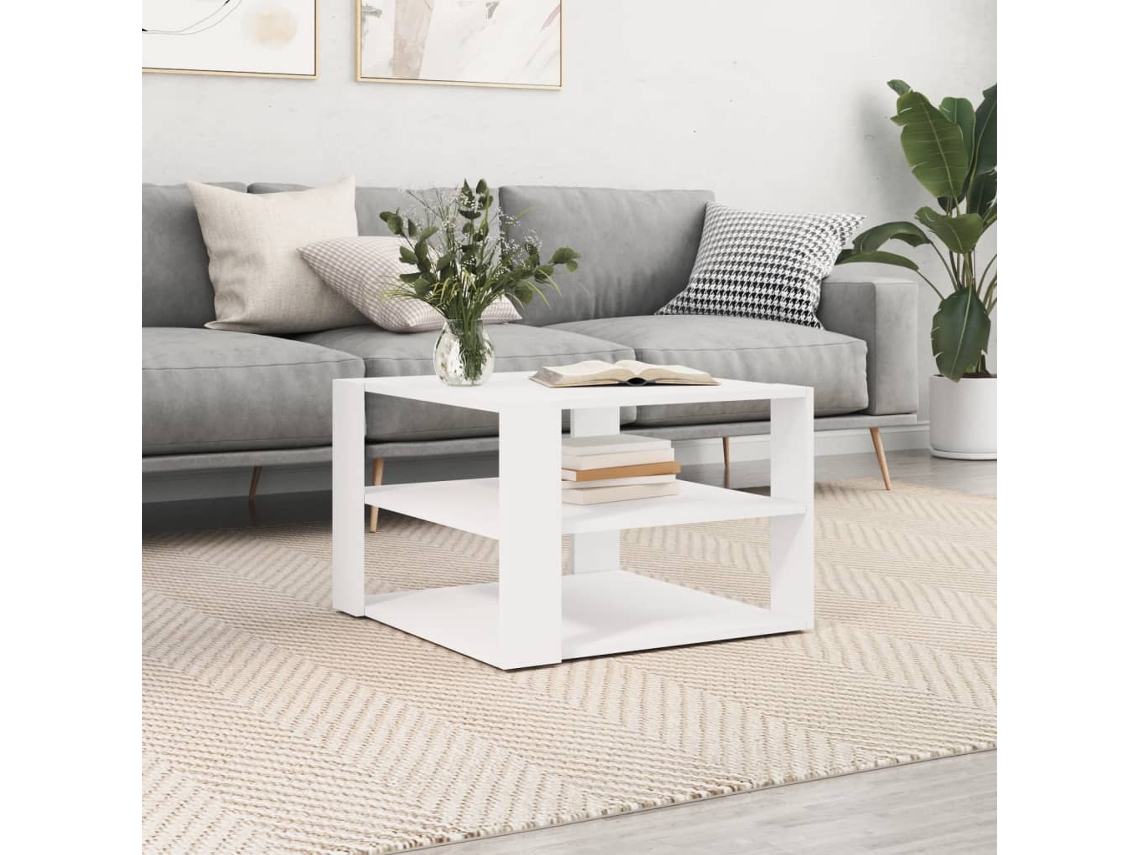 Mesa de Centro 59,5x59,5x40 Cm Derivados de Madera Blanco