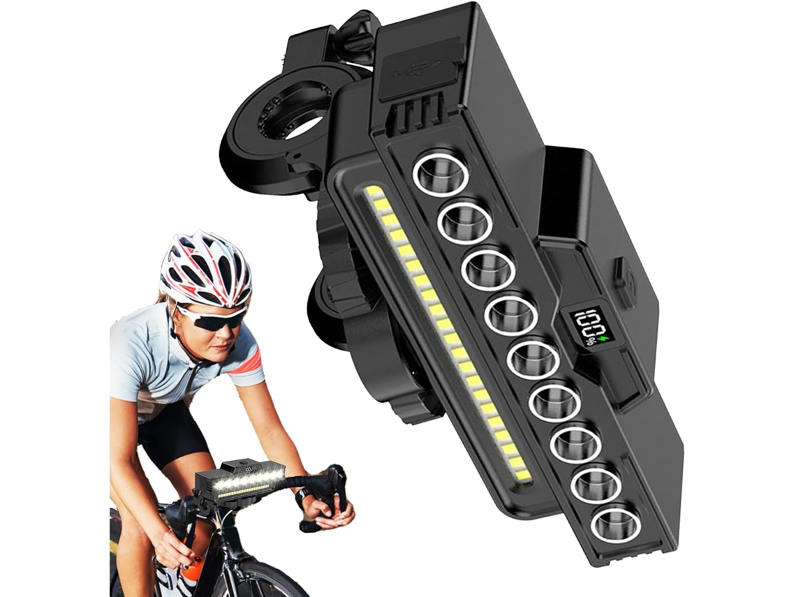 Faro delantero para bicicleta | Resistente al agua y a la intemperie, con bocina de seguridad, accesorio Vayotoy