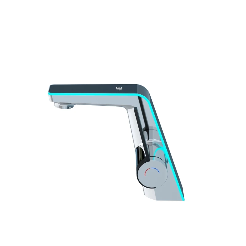 Grifo De Lavabo De Baño Con Pantalla Digital Led (aleación De Cromo) Y Sensor De Agua Fría Y Caliente.