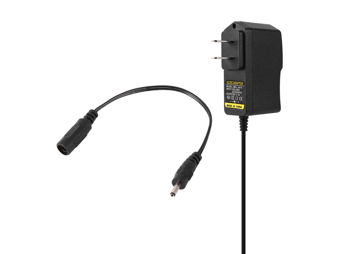 Adaptador De Ca De 9 V 1 A Con Cable Adaptador De 5,5 Mm A 3,5 Mm Y Luz Led Verde.
