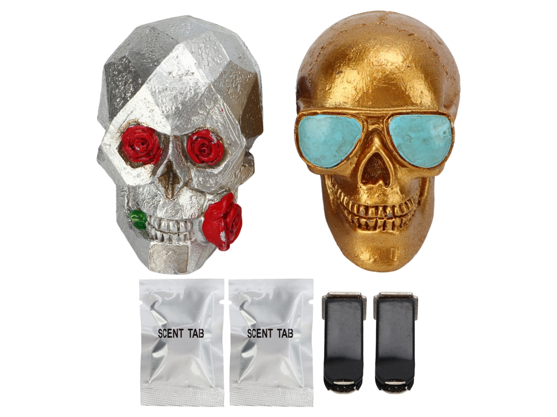 Difusor decorativo de resina para carro com aroma de rosas, ideal para o Halloween. Perfeito para ambientar seu carro ou garagem.