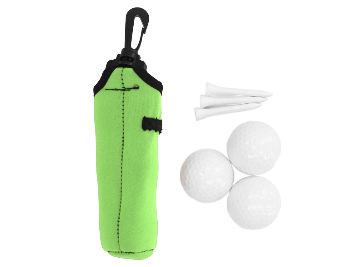 Bolsa Portátil De Neopreno Para Guardar Pelotas Y Tees, 3 Pelotas Y 3 Tees, Regalo Verde
