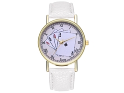 Reloj De Pulsera Analógico Redondo De Aleación Con Movimiento De Cuarzo Para Hombre Y Mujer, Blanco.