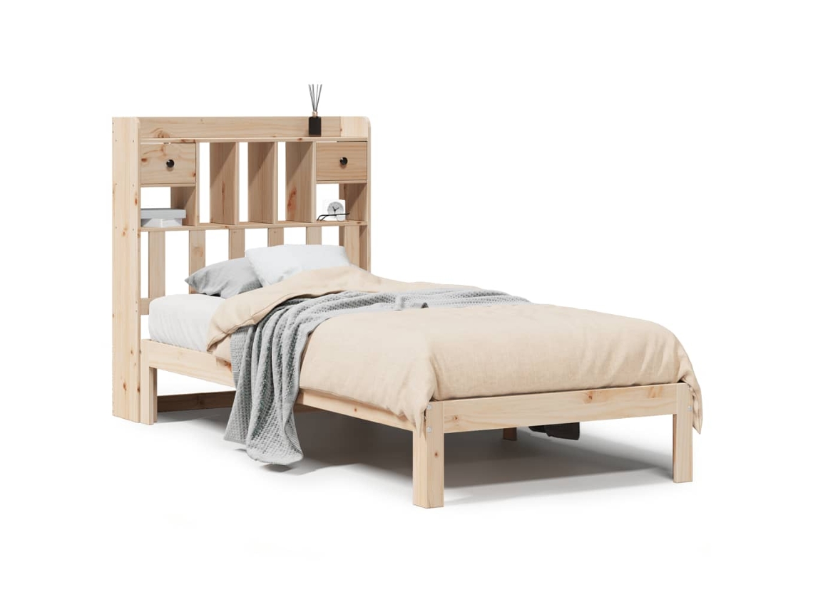 Maison Exclusive - Cama Con Estantería Sin Colchón Madera Maciza De Pino 90x200 Cm