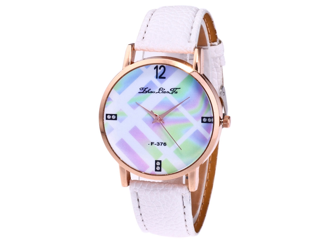 Reloj Casual De Moda Unisex Zhoulianfa Con Correa De Cuero Y Movimiento De Cuarzo Blanco.