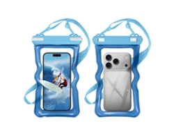 Funda impermeable para teléfono móvil con diseño de airbag ondulado, 1 unidad (azul transparente) Czhhmart
