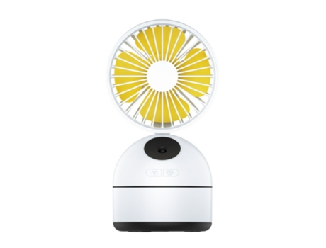 Ventilador de escritorio personal Nebulizador pequeño Mini ventilador portátil Humidificador con batería recargable USB 3 velocidades Blanco BISBIS...