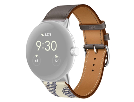 Correa de piel auténtica con hebilla para Google Pixel Watch - gris/gris fangoso