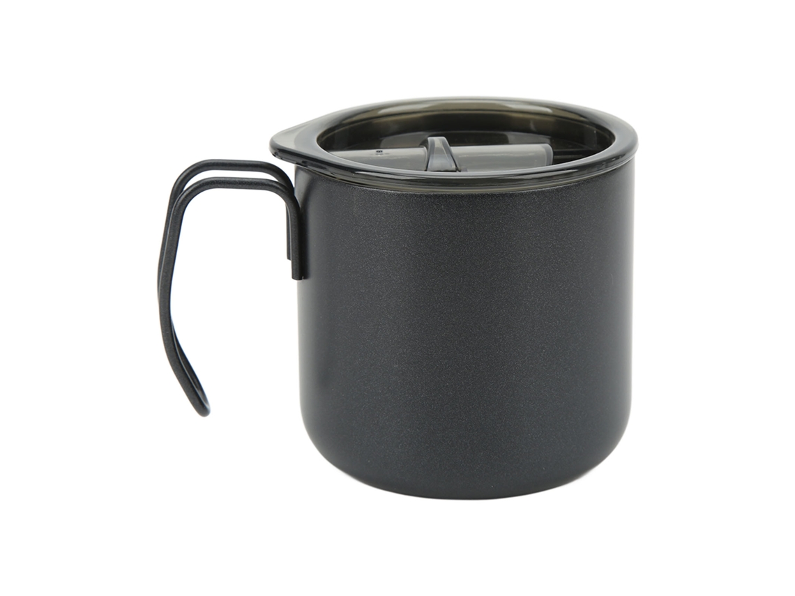 Mali caneca de Café Inox 350ml 12oz com Isolação a Vácuo Dupla Camada com Alça Tampa Transparente Preta para Camping Leite