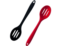 Juego De 2 Cucharas De Silicona De Alta Calidad Resistentes Al Calor Y Con Orificios (resistentes A Los Arañazos).