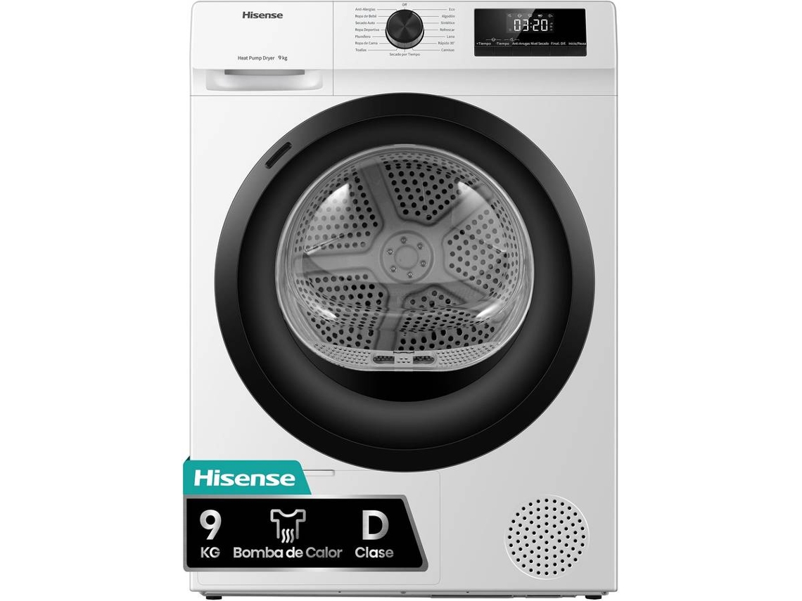 Secadora HISENSE DHQE900UWDC (9 kg - Bomba de Calor - Blanco)