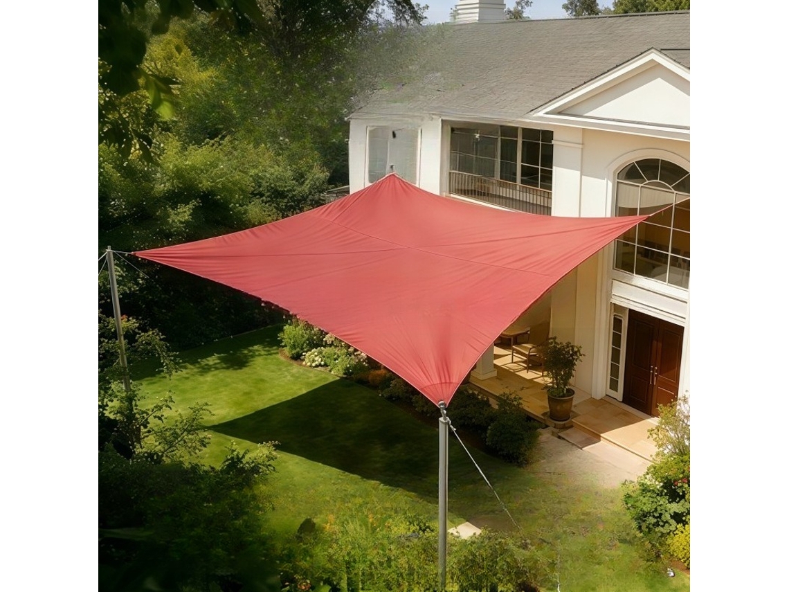 Sombrilla Rectangular De Tela Oxford Estilo Vela, 3x3 M, Roja, Digitallab