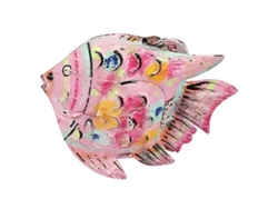 ORIGEN Home Decor Pez Rosa Portavelas Marinero | Figura de Pez Naranja - 15x17x6cm BY SIGRIS