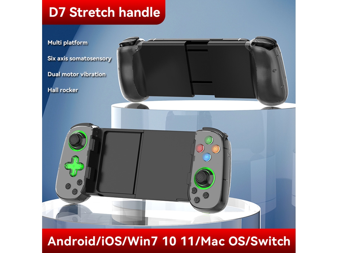 Mando inalámbrico RGB para tableta D8 Pro, joystick expandible con Bluetooth, compatible con Switch, PS3, PS4, Android e iOS, color negro. Aeuzwr