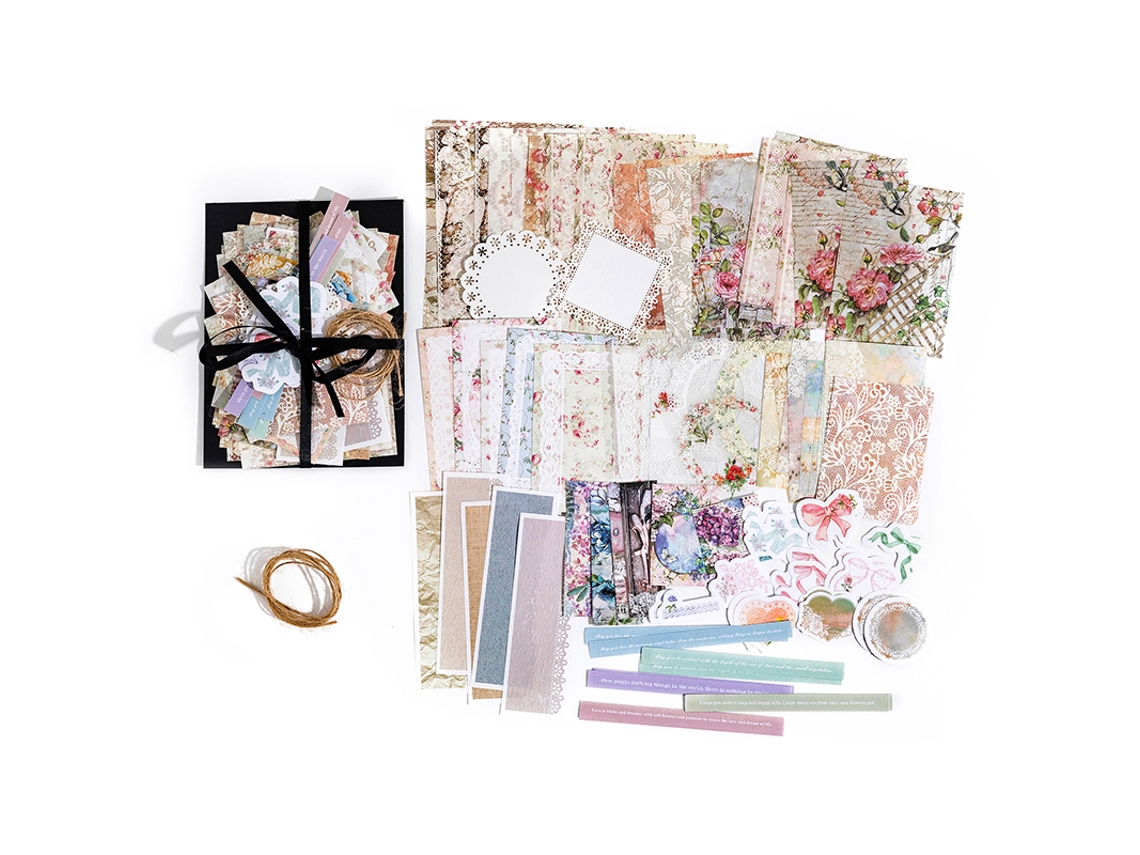 Kit de scrapbooking con 85 hojas de pegatinas decorativas MDUG vintage (estilo C)