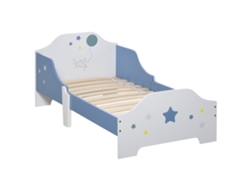 Cama Infantil Estrellas 3-6 Años Somier Láminas 143x74x59 Cm Azul Blanco