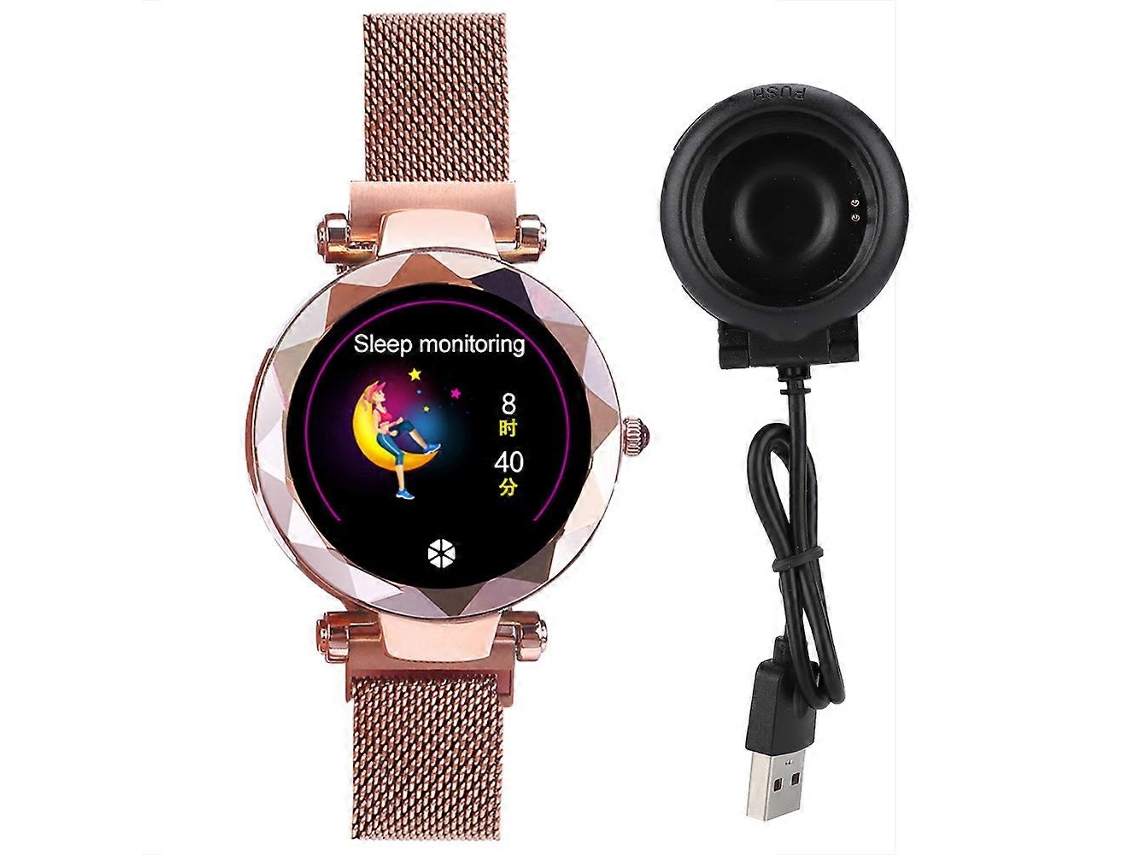 Reloj de pulsera Yemma Ly Ebike impermeable para mujer, con control del ritmo cardíaco y de la presión arterial (dorado)