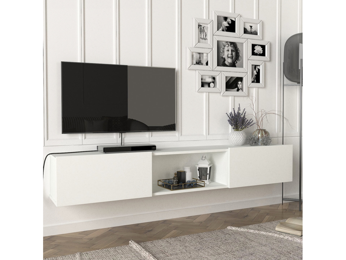 Mueble de TV [EN.CASA] Paltamo (180 x 31 x 30 cm - Aglomerado - Blanco)