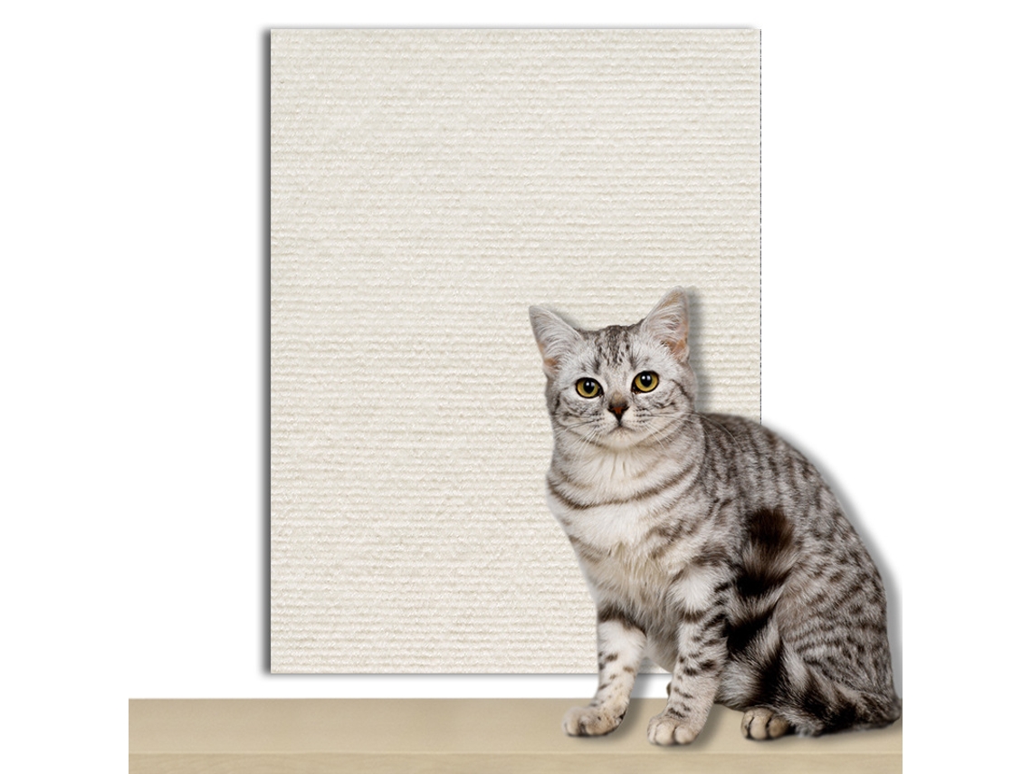 Protector Antiarañazos Para Gatos Con Base Autoadhesiva, 40x100cm. Protege Sofás, Suelos Y Sillas De Arañazos. Digitallab (blanco)