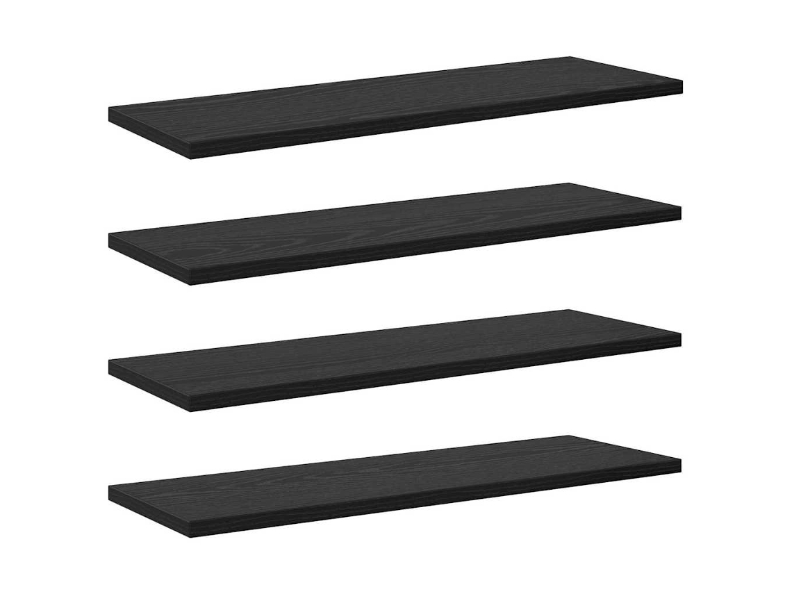 Tablero De Estantería | Estante 4 Uds Negro 60 X 20 X 1,5 Cm