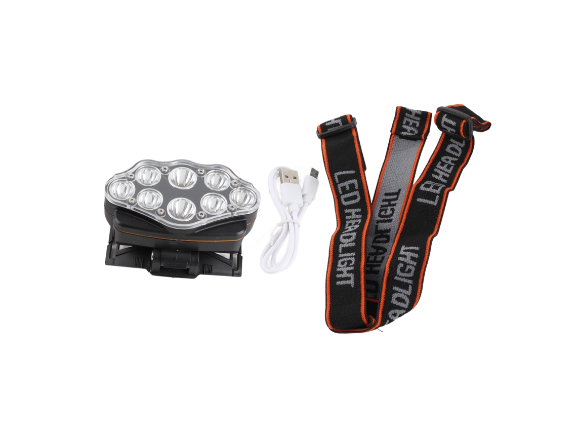 Linterna frontal LED superbrillante 2026 con 4 modos ajustables, 8 LED, recargable, para acampar, hacer senderismo y actividades al aire libre.