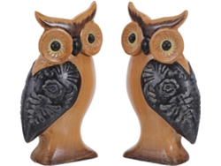 Figura Decorativa De Búho De Madera, Bonita Escultura De Pájaro Para Jardín Y Mesa, Pequeña Estatuilla.