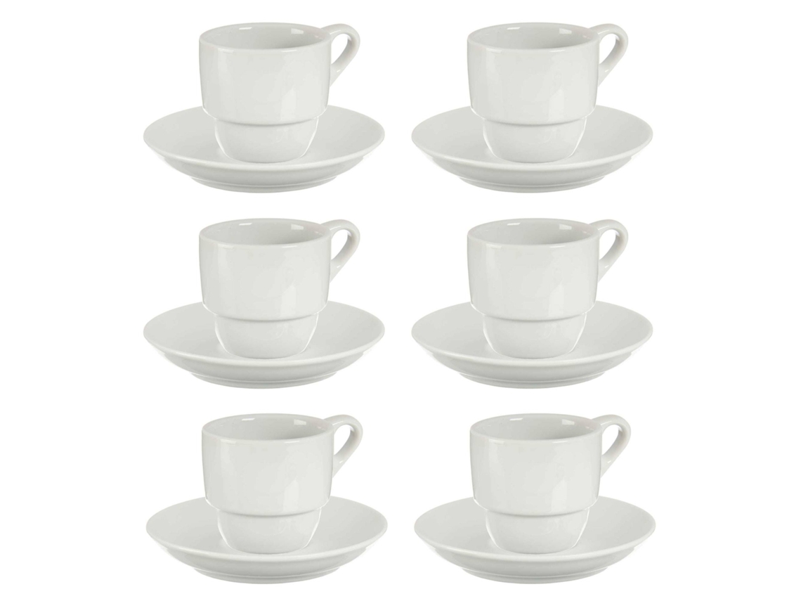 Set 6 tazas cafe porcelana blanca con pl colección VESSIA SAN IGNACIO