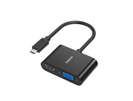 Adaptador Vídeo 2 en 1 Enchufe Usb-C Puerto Vga y Hdmi Full-Hd 4K HAMA